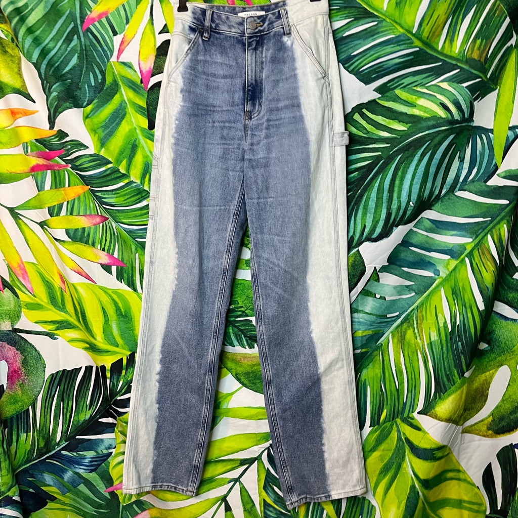 Pacsun 26 Two Tone Blue 90s Bf Carpenter Spring Summer Fall School Jeans
